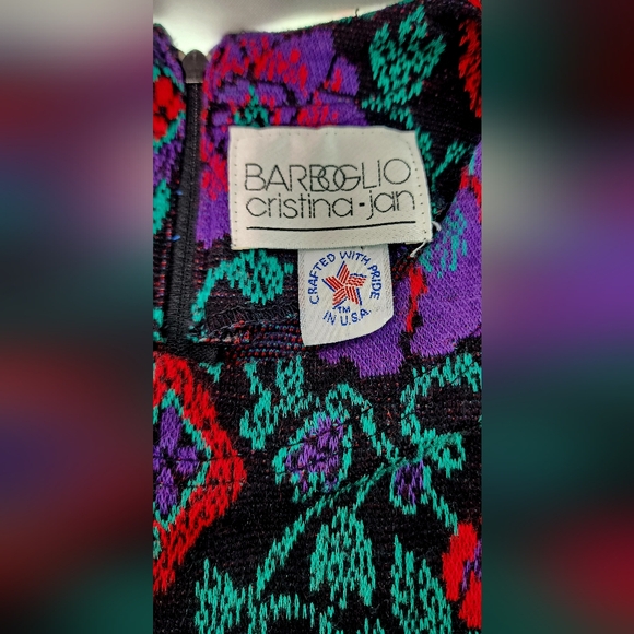 Vintage Barboglio Cristina-jan long sleeve floral tapestry ruffle dress - Picture 6 of 9